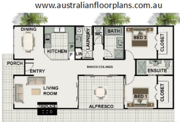 2 Bedroom Home Plan:117.2 Tara Skillion

